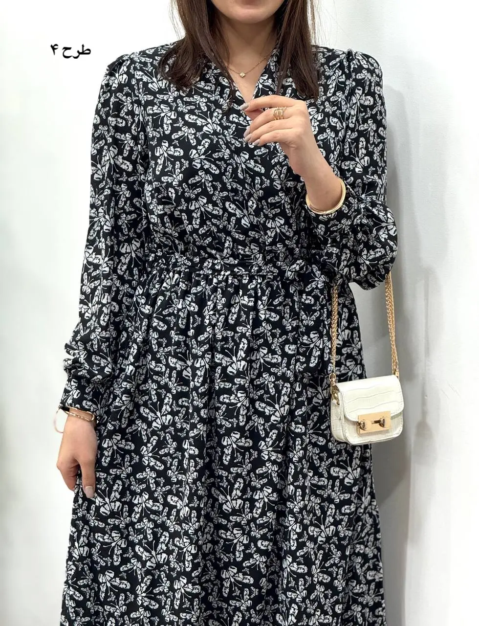 پیراهن بلند حریر آستردار آوا کد 4760